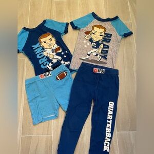NFLPA Kids Pajama Set with Gronk and Brady Graphics